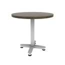 Proof 30" Dia Round Pedestal Cafe Table with Arched Base Solid Wood Top