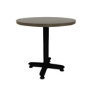 Proof 30" Dia Round Pedestal Cafe Table with Arched Base Solid Wood Top