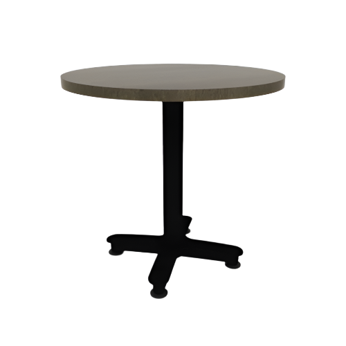 Proof 30" Dia Round Pedestal Cafe Table with Arched Base Solid Wood Top