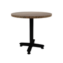 Proof 30" Dia Round Pedestal Cafe Table with Arched Base Solid Wood Top