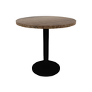 Proof 30" Dia Round Pedestal Cafe Table with Round Steel Base Solid Wood Top