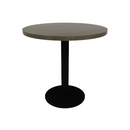 Proof 30" Dia Round Pedestal Cafe Table with Round Steel Base Solid Wood Top