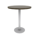Proof 30" Round Pedestal Counter Table with Round Steel Base Solid Wood Top