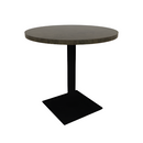 Proof 30" Dia Round Pedestal Cafe Table with Square Steel Base Solid Wood Top