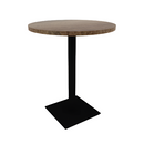 Proof 30" Round Pedestal Counter Table with Square Steel Base Solid Wood Top