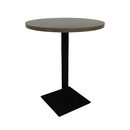 Proof 30" Round Pedestal Counter Table with Square Steel Base Solid Wood Top