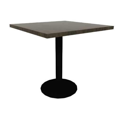 Proof 30" Square Pedestal Cafe Table with Cast Iron Round Base Solid Wood Top