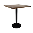 Proof 30" Square Pedestal Counter Table with Round Base Solid Wood Top
