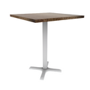 Proof 30" Square Pedestal Counter Table with X-Base Solid Wood Top
