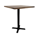 Proof 30" Square Pedestal Counter Table with X-Base Solid Wood Top