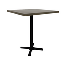Proof 30" Square Pedestal Counter Table with X-Base Solid Wood Top