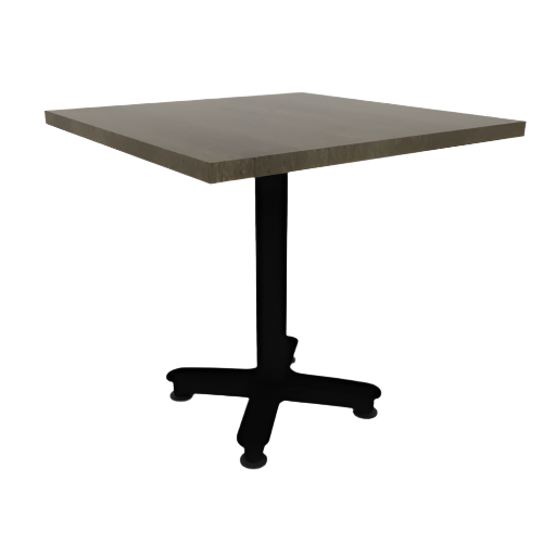 Proof 30" Square Pedestal Cafe Table with Cast Iron Arched Base Solid Wood Top