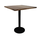 Proof 30" Square Pedestal Counter Table with Round Steel Base Solid Wood Top