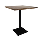 Proof 30" Square Pedestal Counter Table with Square Steel Base Solid Wood Top