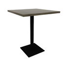 Proof 30" Square Pedestal Counter Table with Square Steel Base Solid Wood Top