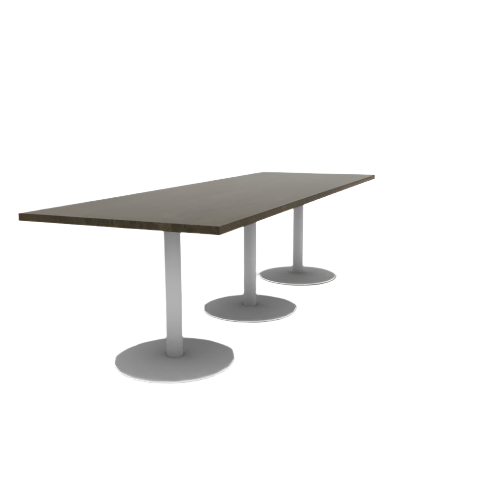 Proof 36" x 108" Rectangle Pedestal Cafe Table with Round Base Set of 3 Solid Wood Top