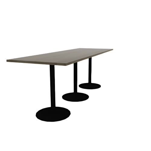 Proof 36" x 108" Rectangle Pedestal Counter Table with Round Base Set of 3 Solid Wood Top