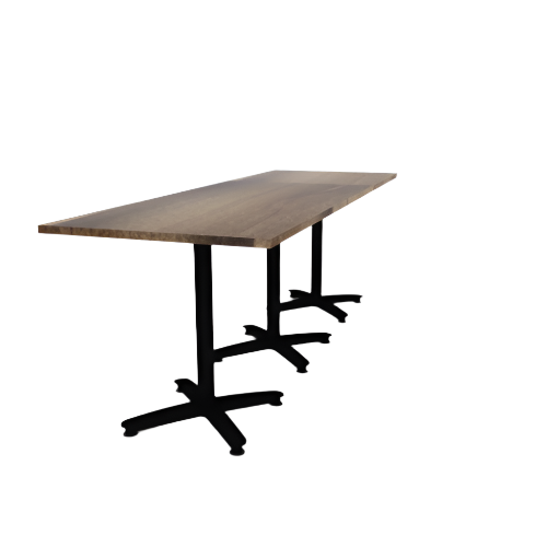 Proof 36" x 108" Rectangle Pedestal Counter Table with Arched Base Set of 3 Solid Wood Top