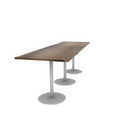 Proof 36" x 120" Rectangle Pedestal Counter Table with Round Base Set of 3 Solid Wood Top