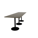 Proof 36" x 120" Rectangle Pedestal Counter Table with Round Base Set of 3 Solid Wood Top
