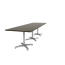 Proof 36" x 120" Rectangle Pedestal Cafe Table with Arched Base Set of 3 Solid Wood Top