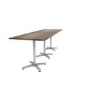 Proof 36" x 120" Rectangle Pedestal Counter Table with Arched Base Set of 3 Solid Wood Top