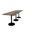 Proof 36" x 120" Rectangle Pedestal Counter Table with Round Steel Base Set of 3 Solid Wood Top