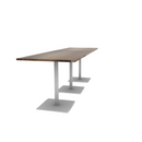 Proof 36" x 120" Rectangle Pedestal Counter Table with Square Steel Base Set of 3 Solid Wood Top