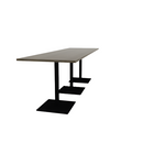 Proof 36" x 120" Rectangle Pedestal Counter Table with Square Steel Base Set of 3 Solid Wood Top