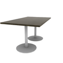 Proof 36" x 60" Rectangle Pedestal Cafe Table with Round Base Pair Solid Wood Top