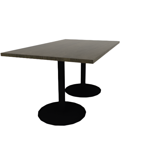 Proof 36" x 60" Rectangle Pedestal Cafe Table with Round Base Pair Solid Wood Top