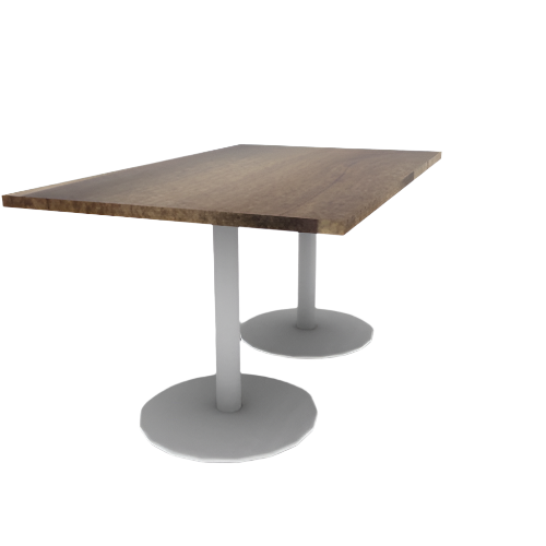 Proof 36" x 60" Rectangle Pedestal Cafe Table with Round Base Pair Solid Wood Top