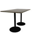 Proof 36" x 60" Rectangle Pedestal Counter Table with Round Base Pair Solid Wood Top