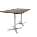 Proof 36" x 60" Rectangle Pedestal Counter Table with X-Base Pair Solid Wood Top