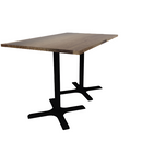 Proof 36" x 60" Rectangle Pedestal Counter Table with X-Base Pair Solid Wood Top
