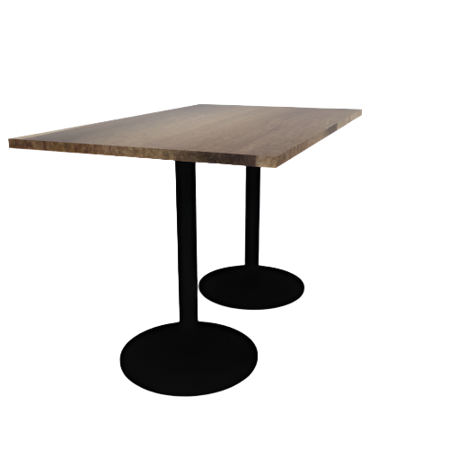 Proof 36" x 60" Rectangle Pedestal Counter Table with Round Steel Base Pair Solid Wood Top