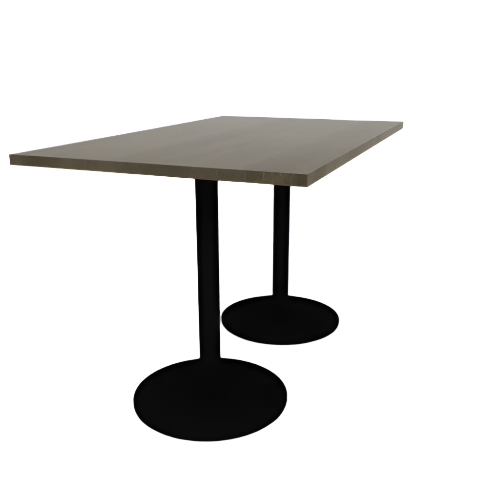 Proof 36" x 60" Rectangle Pedestal Counter Table with Round Steel Base Pair Solid Wood Top