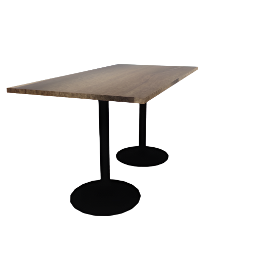 Proof 36" x 72" Rectangle Pedestal Counter Table with Round Base Pair Solid Wood Top