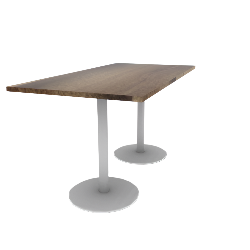 Proof 36" x 72" Rectangle Pedestal Counter Table with Round Base Pair Solid Wood Top