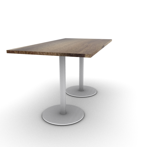 Proof 36" x 72" Rectangle Pedestal Counter Table with Round Steel Base Pair Solid Wood Top