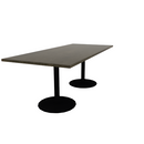 Proof 36" x 84" Rectangle Pedestal Cafe Table with Round Base Pair Solid Wood Top