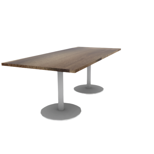 Proof 36" x 84" Rectangle Pedestal Cafe Table with Round Base Pair Solid Wood Top