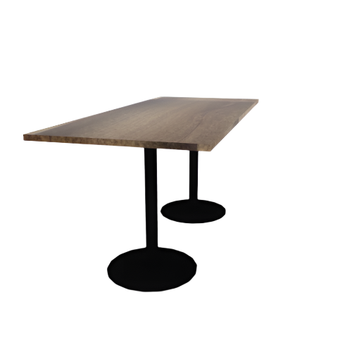 Proof 36" x 84" Rectangle Pedestal Counter Table with Round Base Pair Solid Wood Top