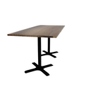 Proof 36" x 84" Rectangle Pedestal Counter Table with X-Base Pair Solid Wood Top