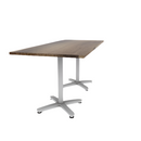 Proof 36" x 84" Rectangle Pedestal Counter Table with Arched Base Pair Solid Wood Top