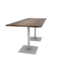 Proof 36" x 84" Rectangle Pedestal Counter Table with Square Steel Base Pair Solid Wood Top