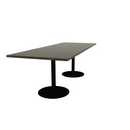 Proof 36" x 96" Rectangle Pedestal Cafe Table with Round Base Pair Solid Wood Top