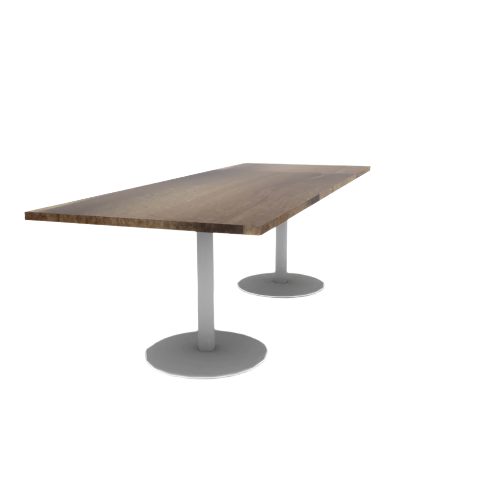 Proof 36" x 96" Rectangle Pedestal Cafe Table with Round Base Pair Solid Wood Top