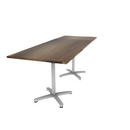 Proof 36" x 96" Rectangle Pedestal Counter Table with Arched Base Pair Solid Wood Top