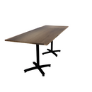 Proof 36" x 96" Rectangle Pedestal Counter Table with Arched Base Pair Solid Wood Top